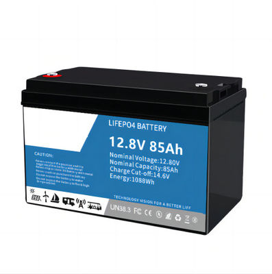 صديقة للبيئة عالية الأداء 12.8V 85AH SLA استبدال LifeP04 بطارية ليثيوم مدمجة في BMS للضوء الشمسي