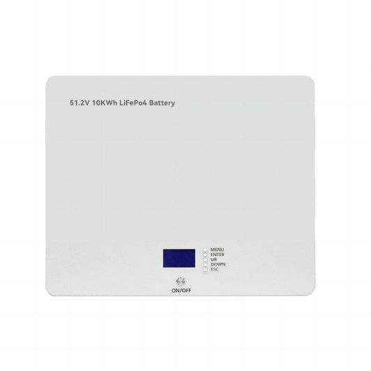 بطارية ليثيوم أيون مرصعة على الحائط دورة عميقة حياة الطاقة العاليةP04 10KWH لنظام احتياطي للبطارية المنزلية